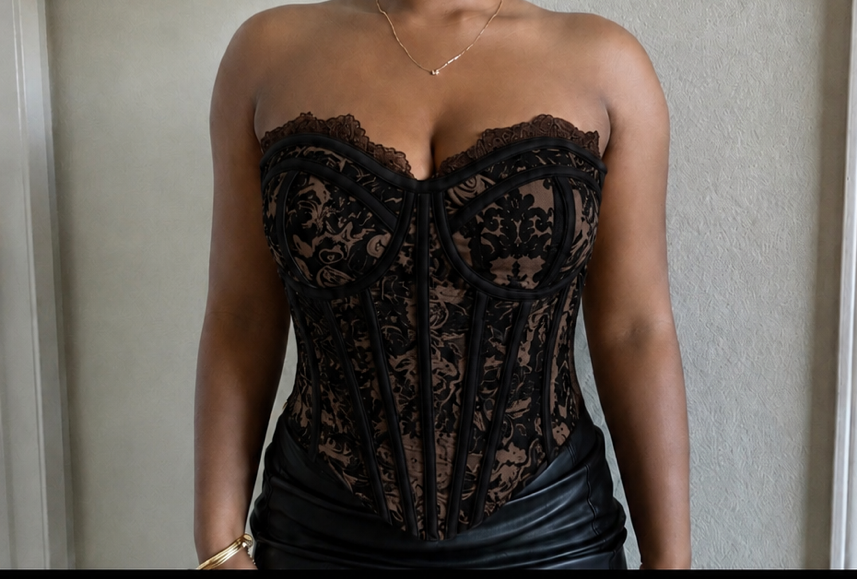 PreOrder- Midnight Black Strapless Allure Corset