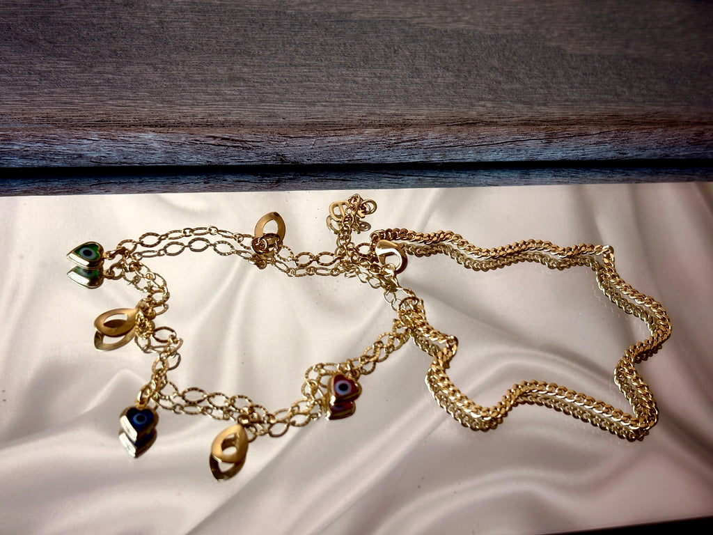 Mystic Heart Layered Anklet