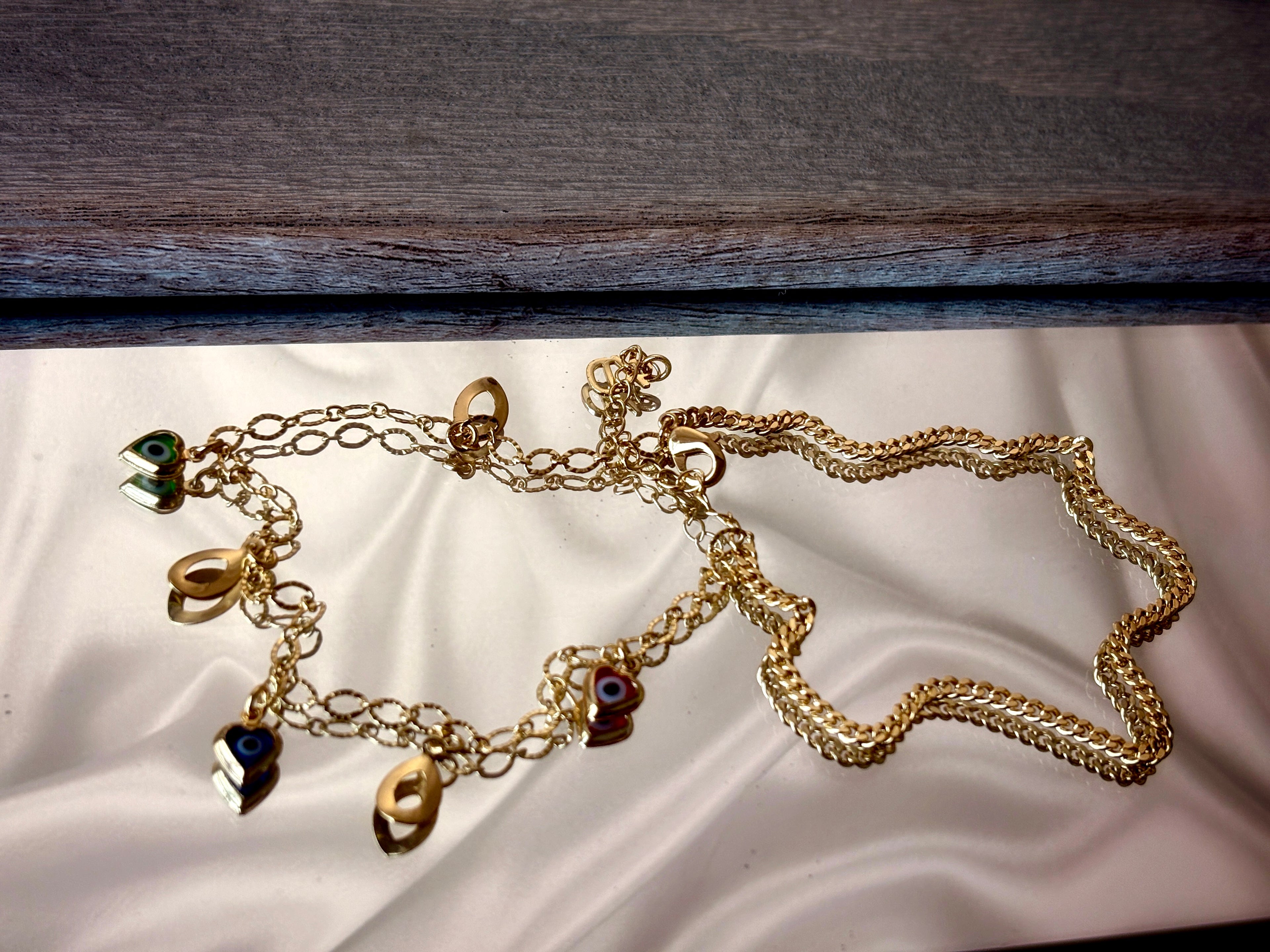 Mystic Heart Layered Anklet