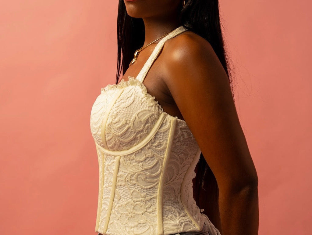 Halter Luxe Corset - Ivory