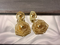 Dual Hexa Drop Earrings and Pendant