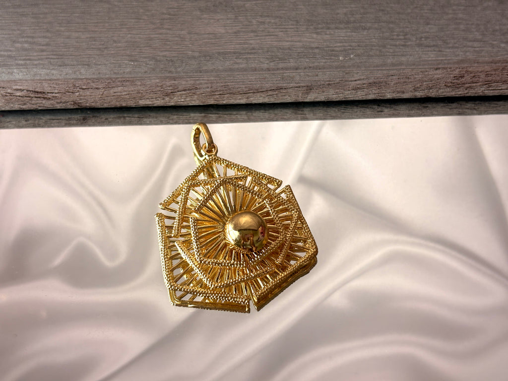Dual Hexa Drop Earrings and Pendant