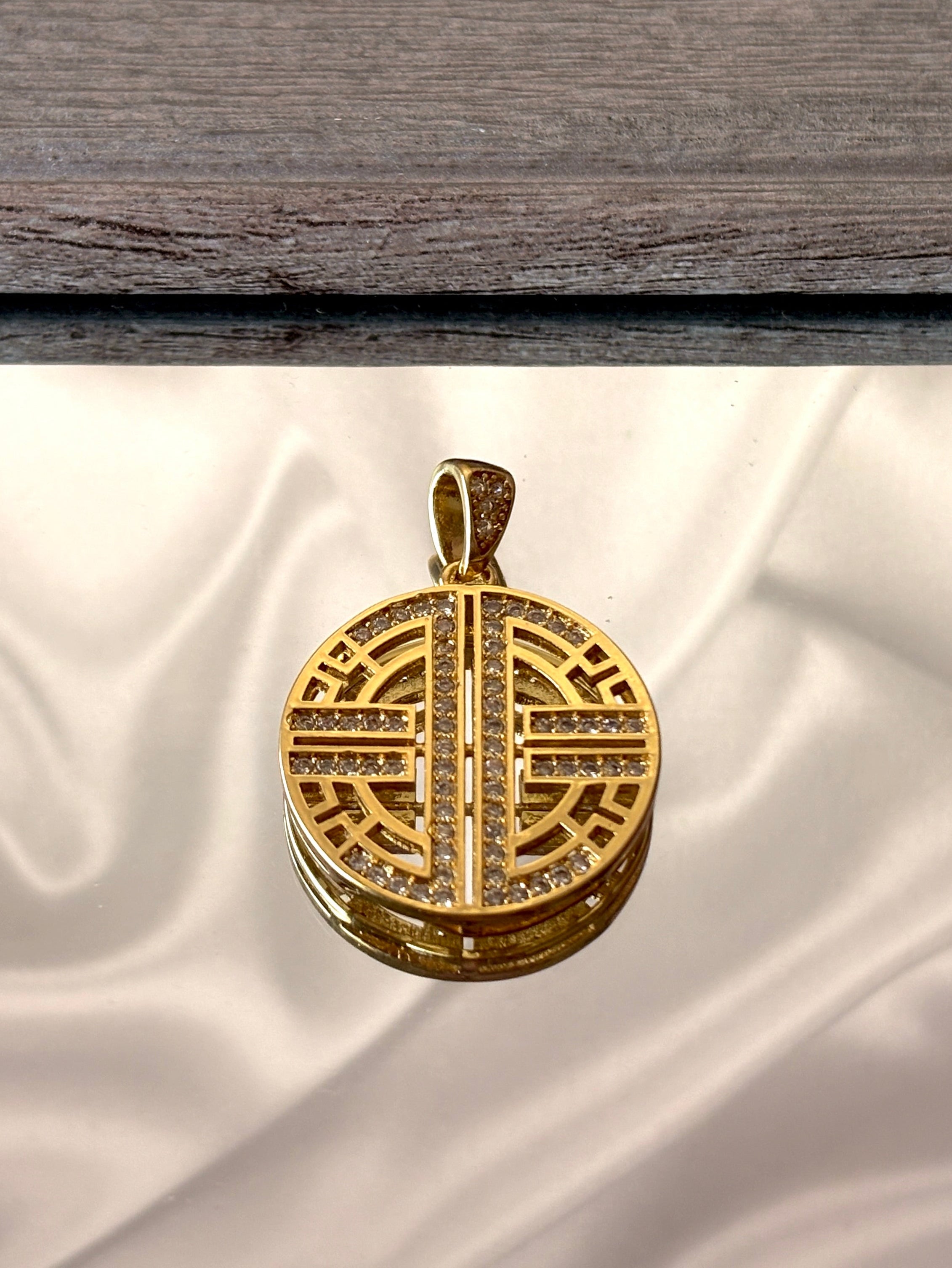 Studded Circle Earrings and Pendant