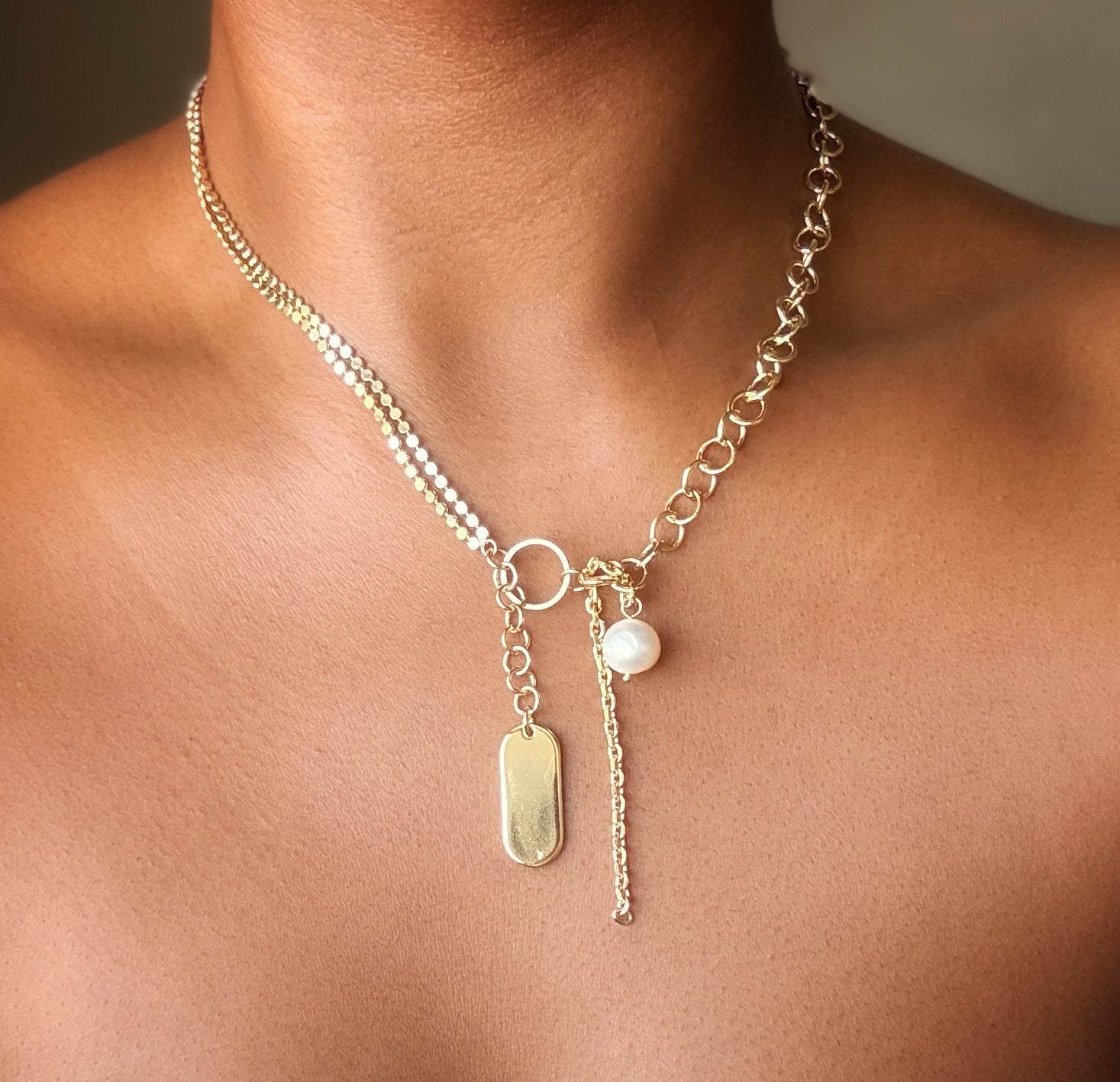 Pearl Muse Pendant Necklace – Gold