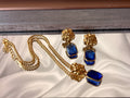 Rose Tanzanite Drop Earrings and Pendant