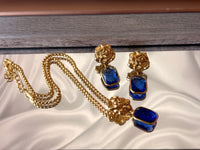 Rose Tanzanite Drop Earrings and Pendant